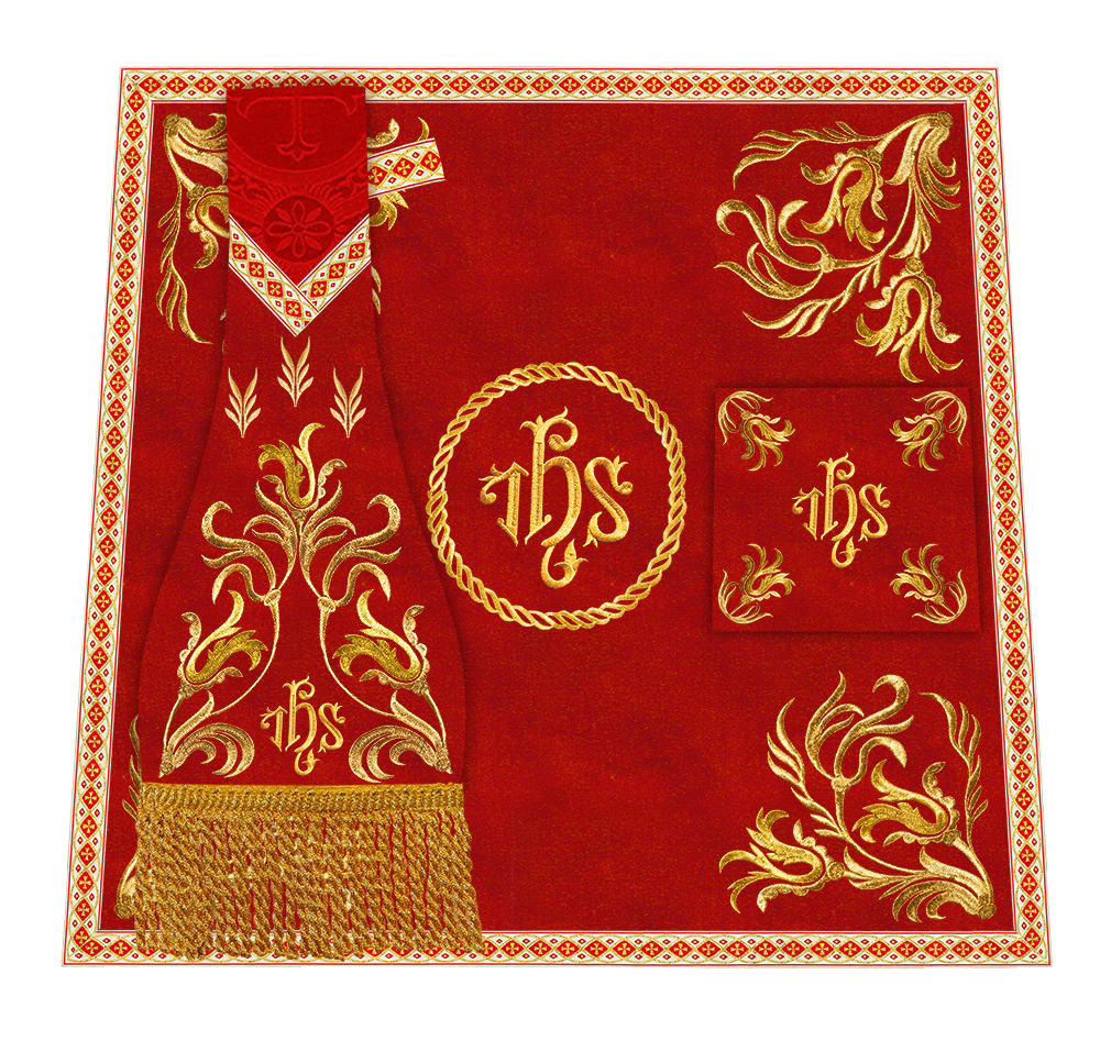 Mass Set Vestment with Embroidered Motif