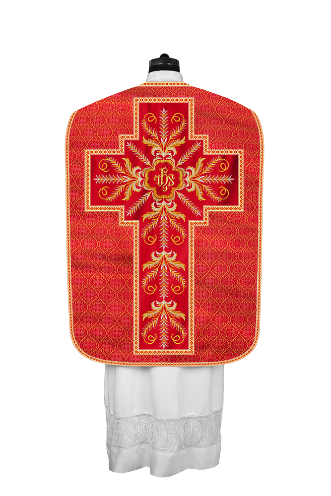 Roman Chasuble Vestment with Detailed Orphrey