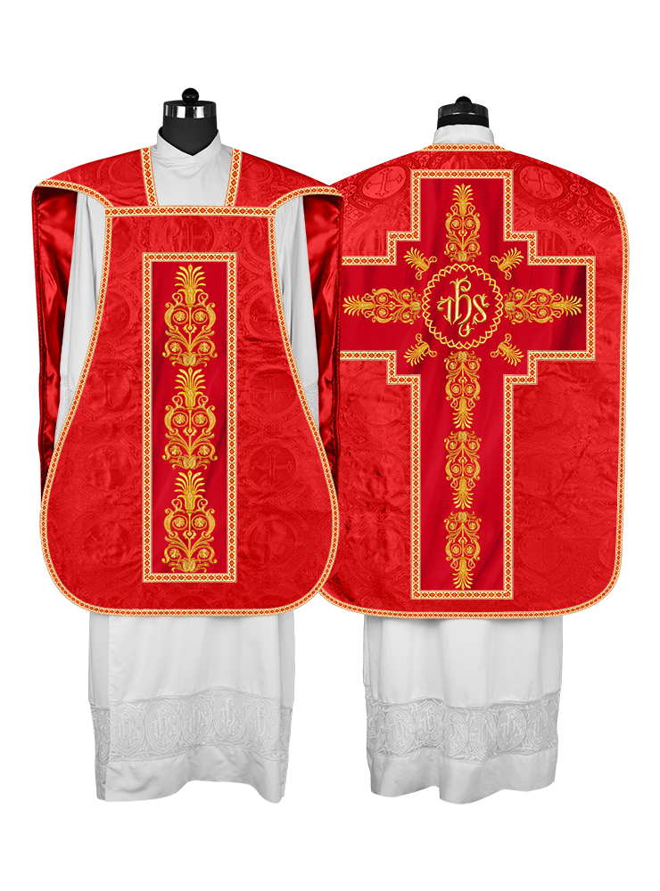 Roman Chasuble Vestments Adorned with Trims