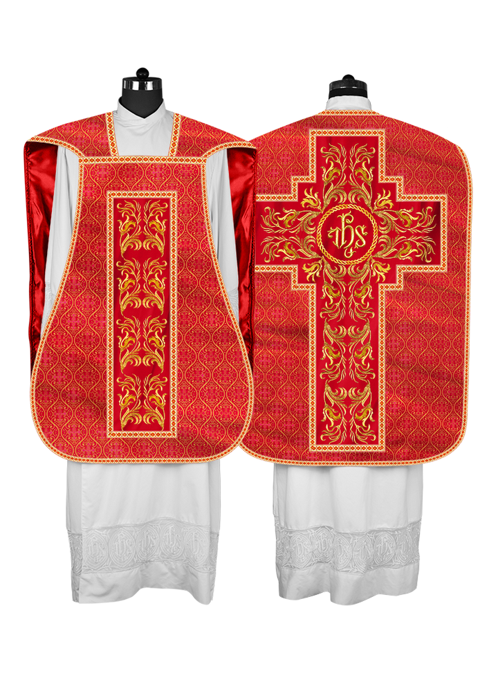 Roman Chasuble Vestment  with Woven Braids and Trims