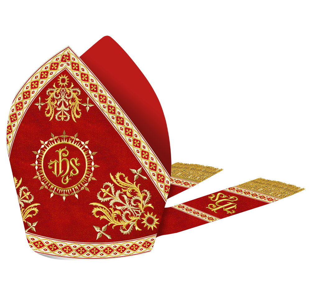Mitre Vestment with Motif and Embroidery Trims