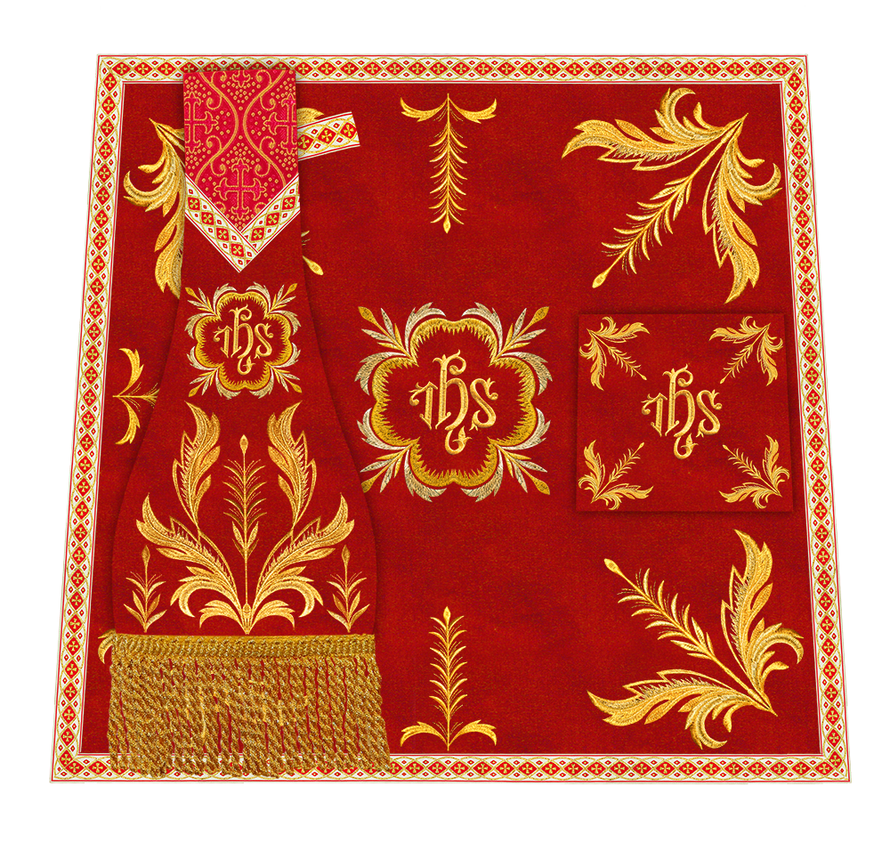 Mass Set Vestment with Embroidery Trims