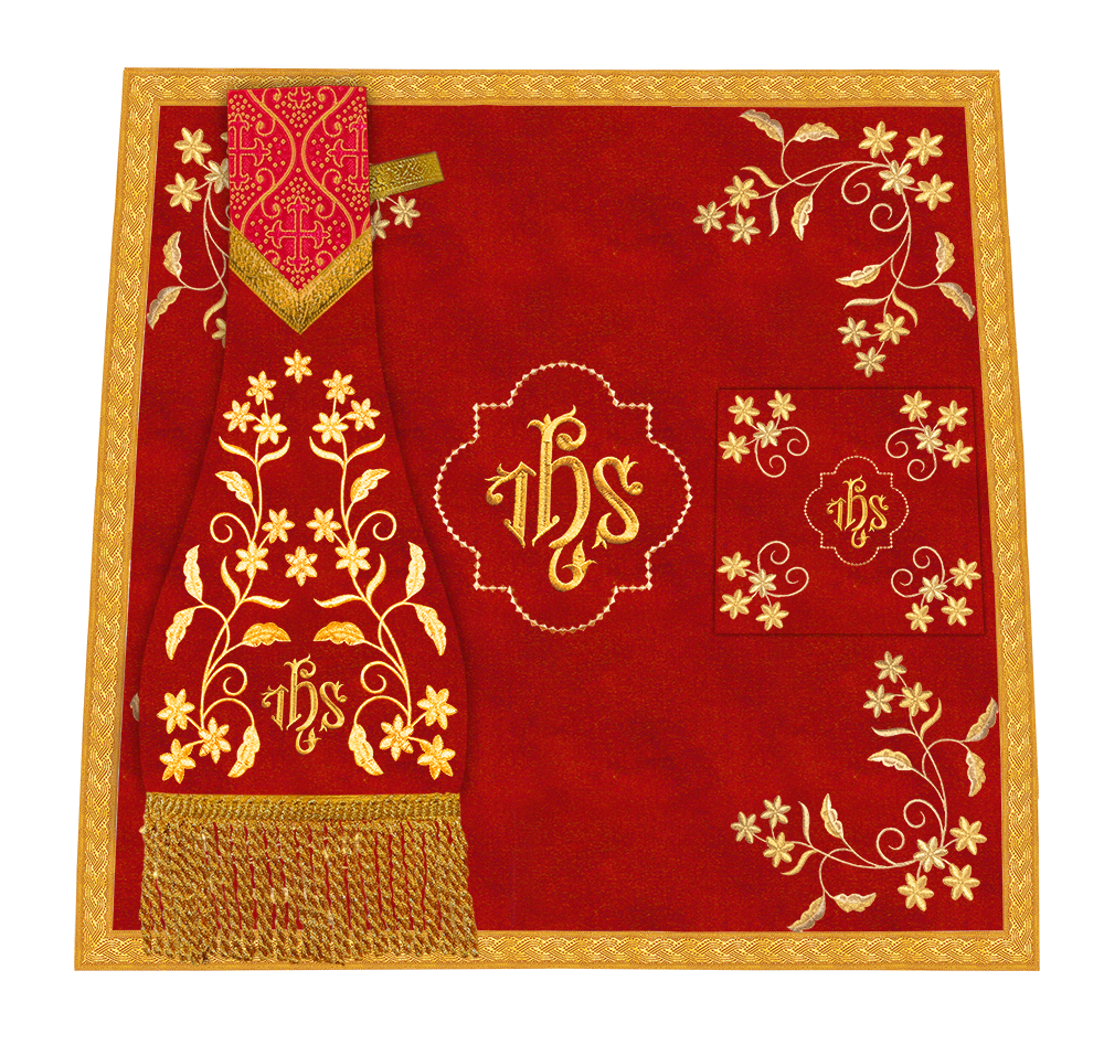 Beautiful mass set with golden embroidery - Floral collection