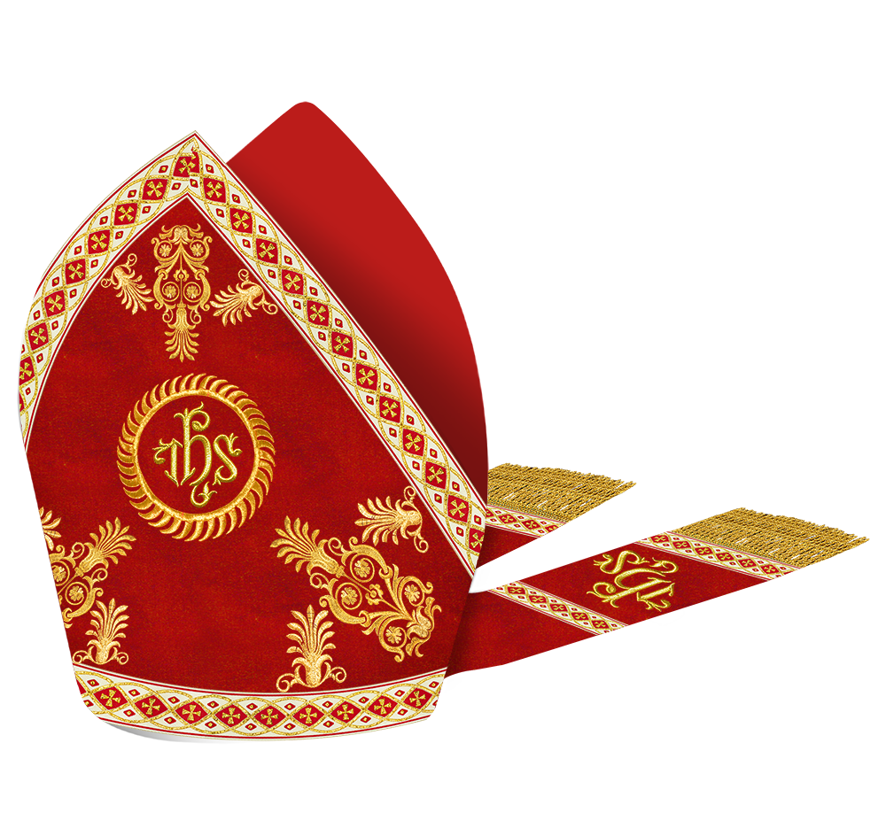 Catholic Mitre with Embroidery and Trims