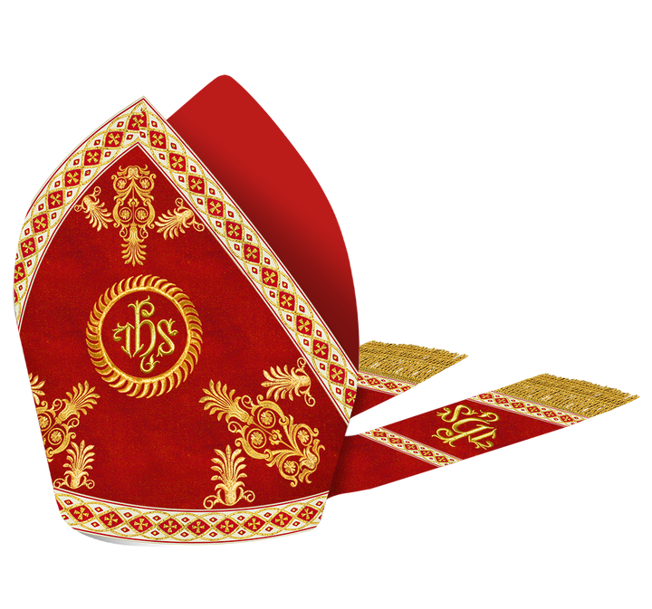 Catholic Mitre with Embroidery and Trims