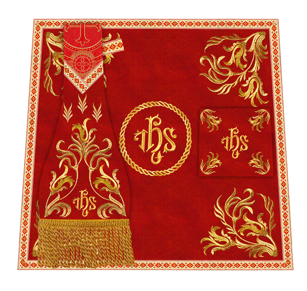Mass Set Vestment with Embroidered Motif