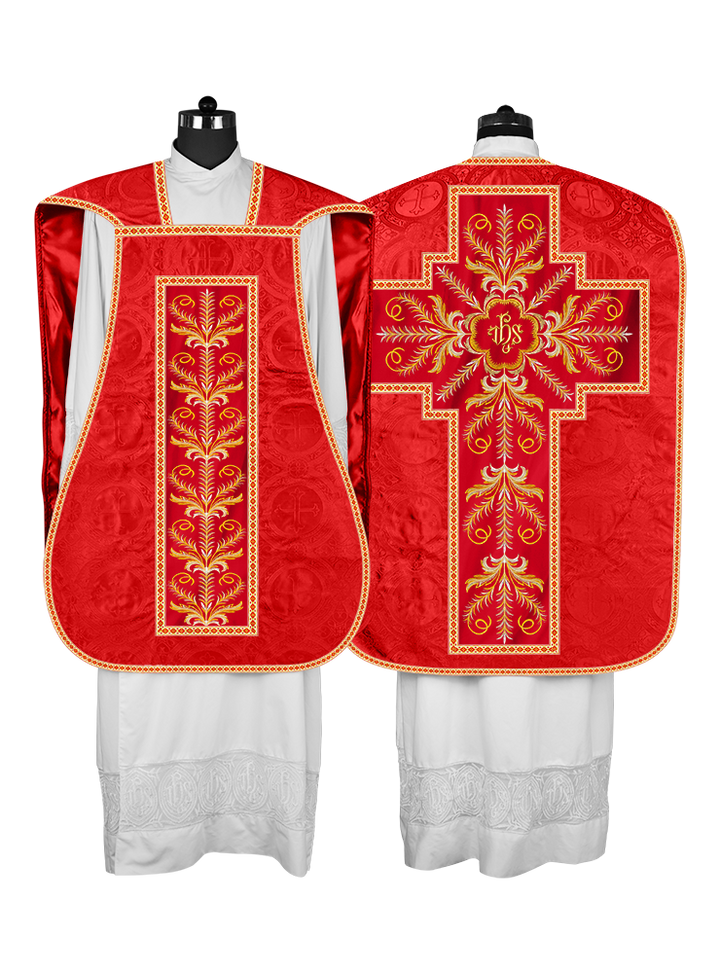 Roman Chasuble Vestment with Detailed Orphrey