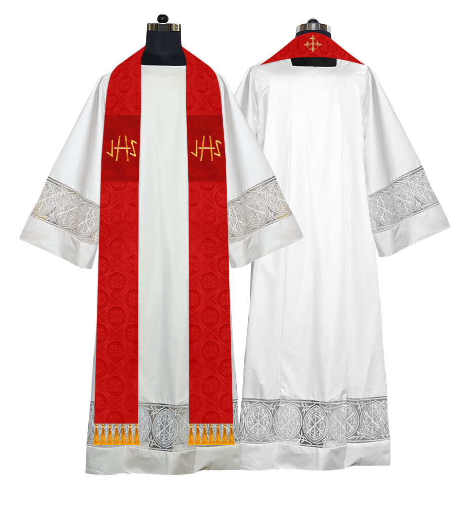 Ordination Stole with Embroidered Spiritual Motif