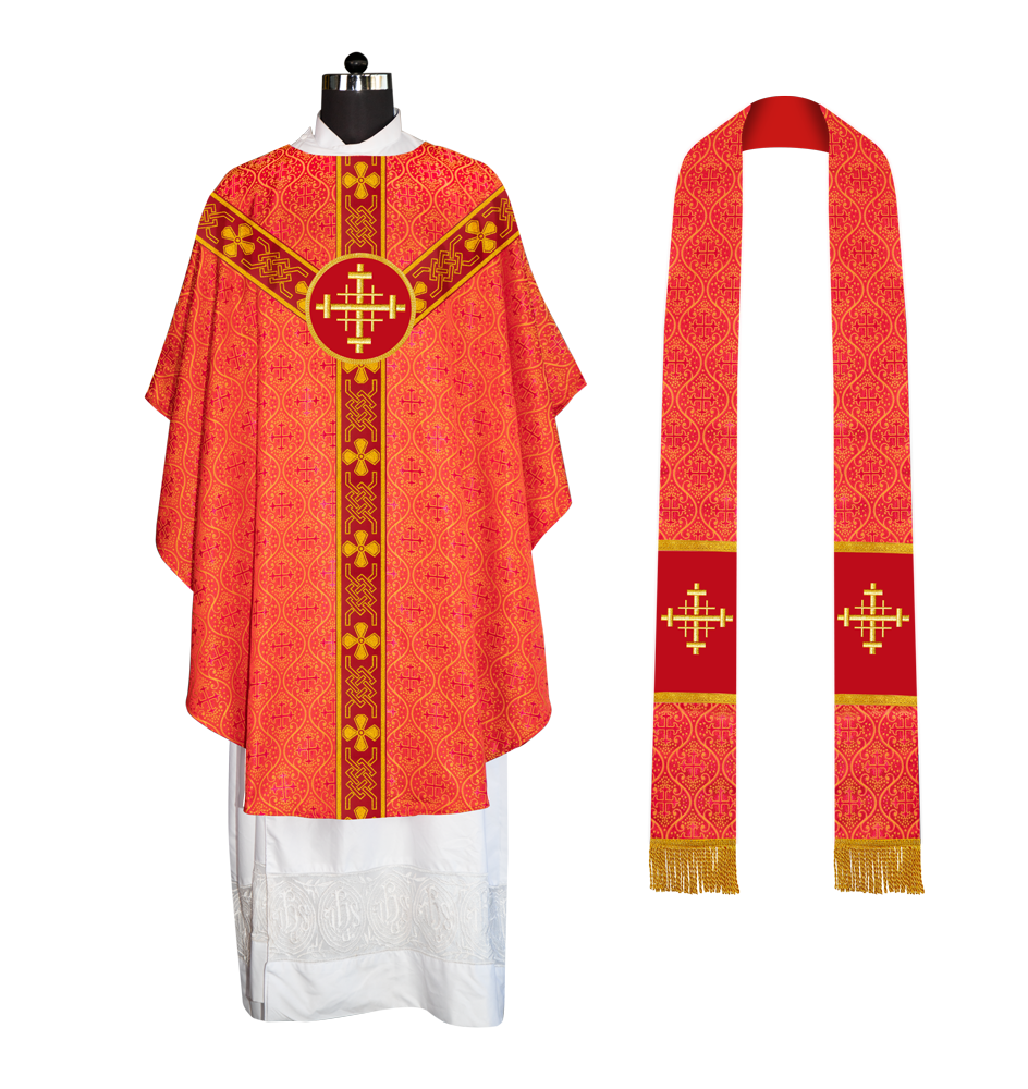 Gothic Chasuble - Y Type with woven braids