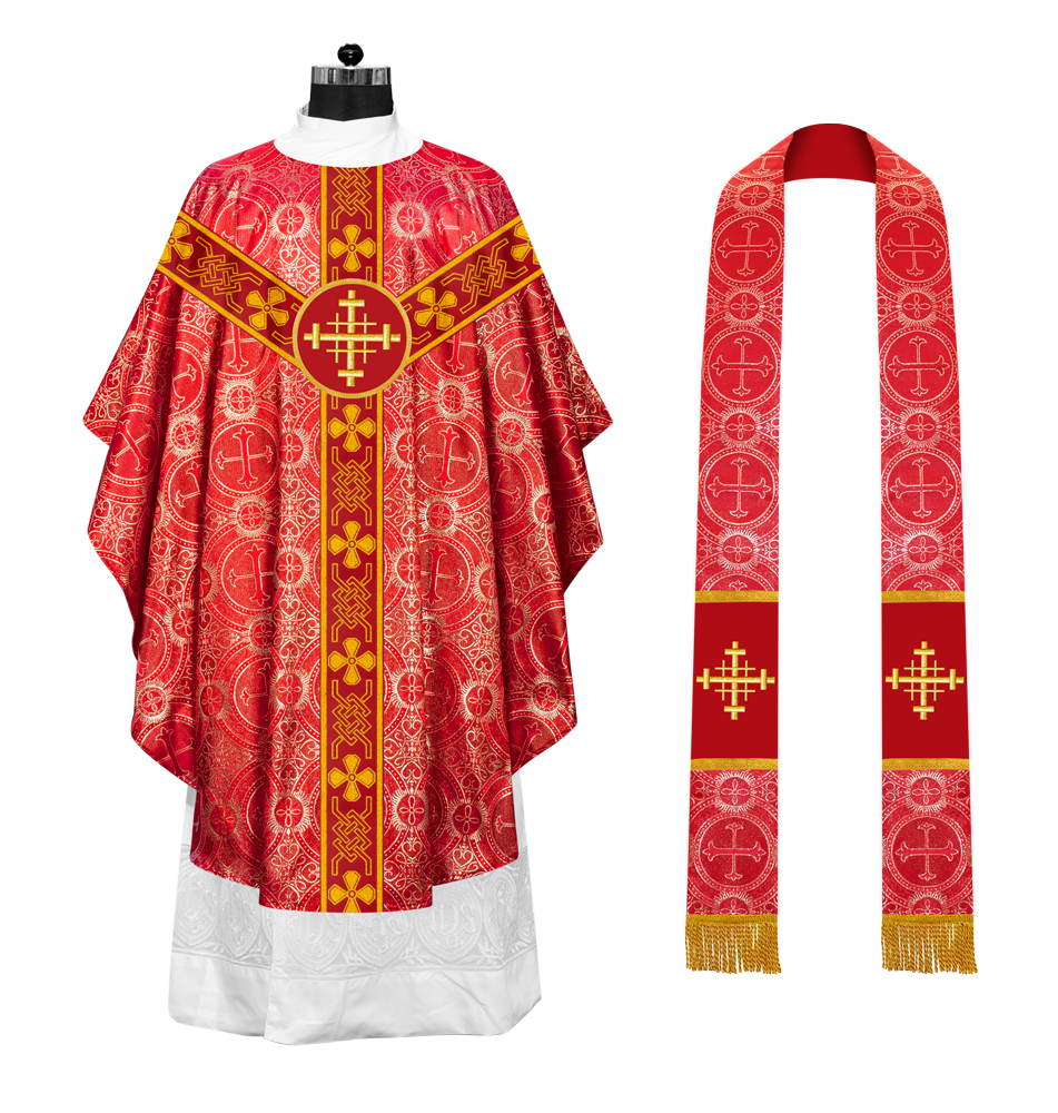 Gothic Chasuble - Y Type with woven braids