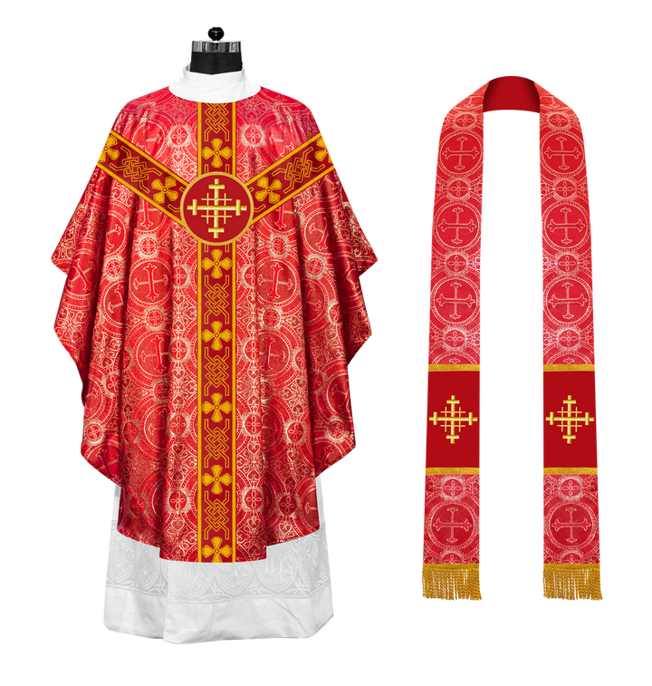 Gothic Chasuble - Y Type with woven braids