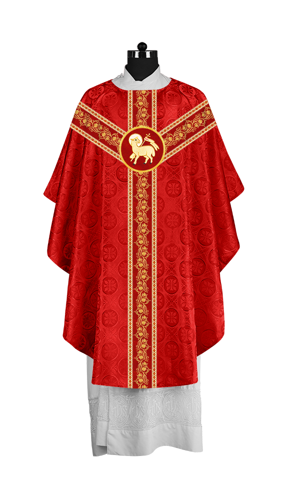 Priest Gothic Chasuble with Grapes Embroidered Orphrey