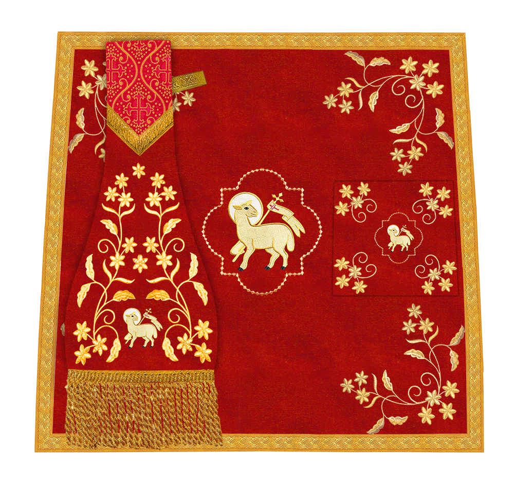 Beautiful mass set with golden embroidery - Floral collection