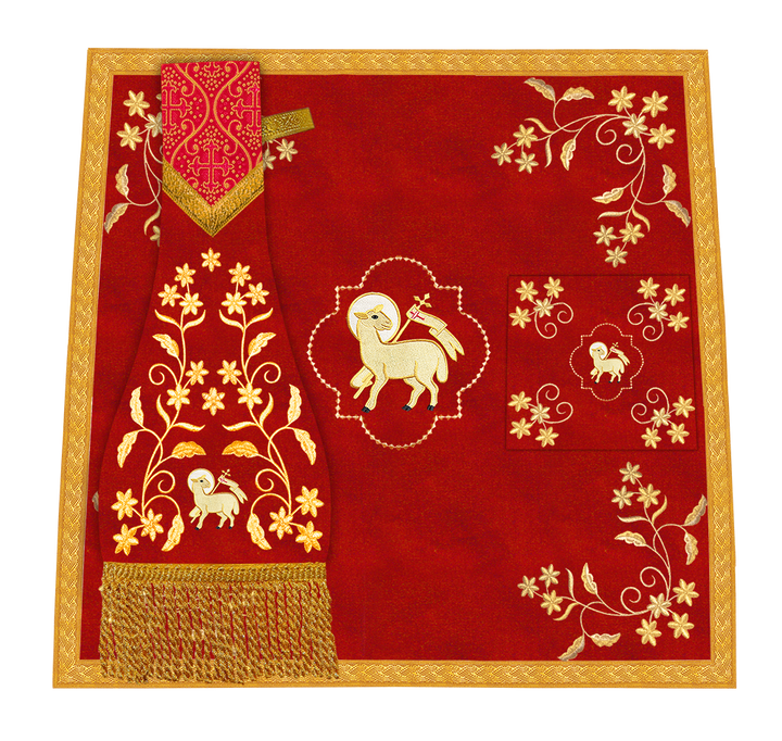 Beautiful mass set with golden embroidery - Floral collection