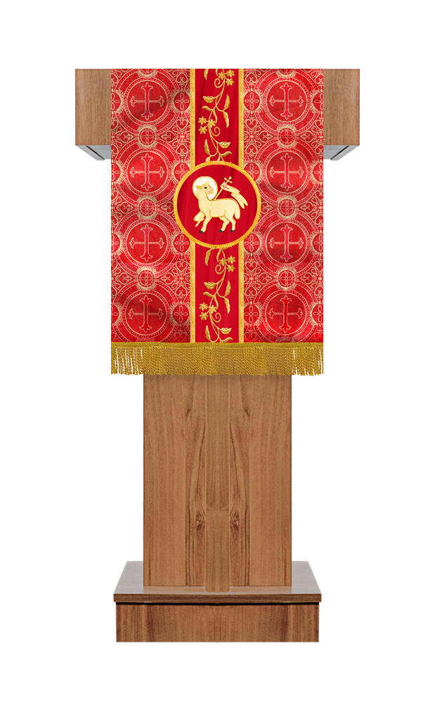 PULPIT/LECTERN WITH ADORNED FLORAL TRIM