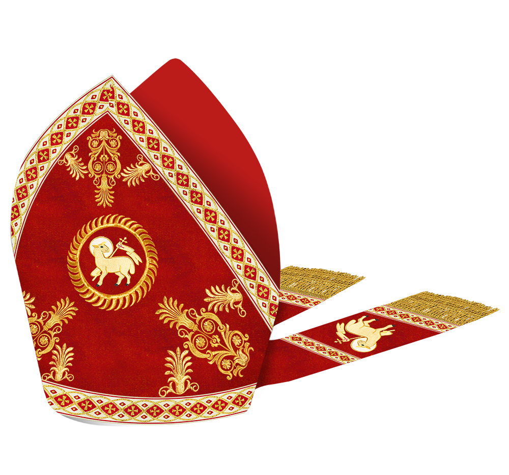 Catholic Mitre with Embroidery and Trims
