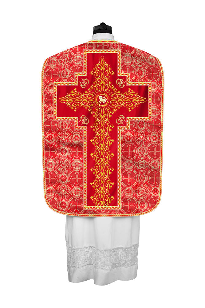 Roman Chasuble Vestments Adorned with Trims