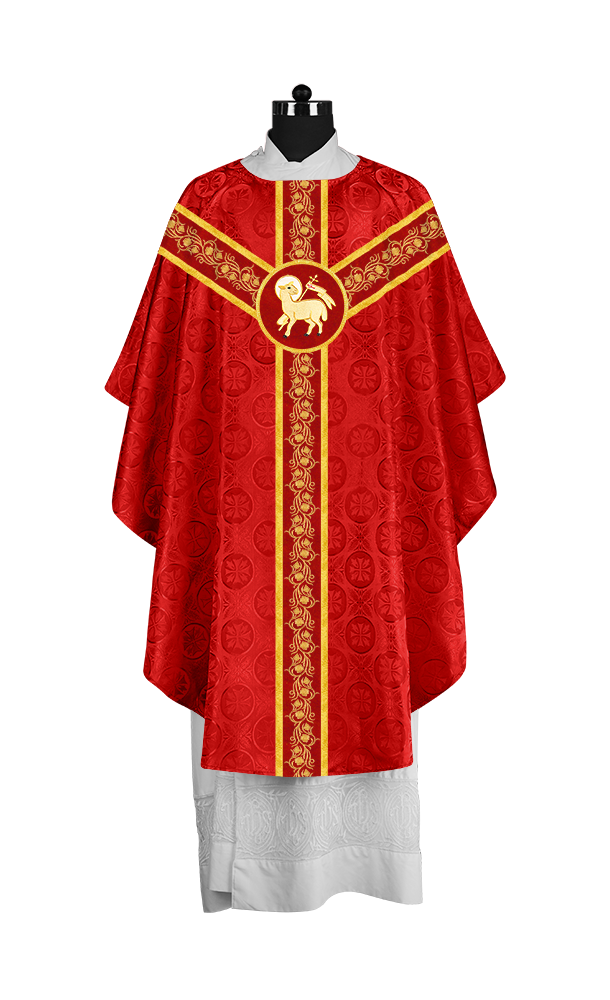 Elegant Gothic Chasuble for Priests with Grapes Embroidery