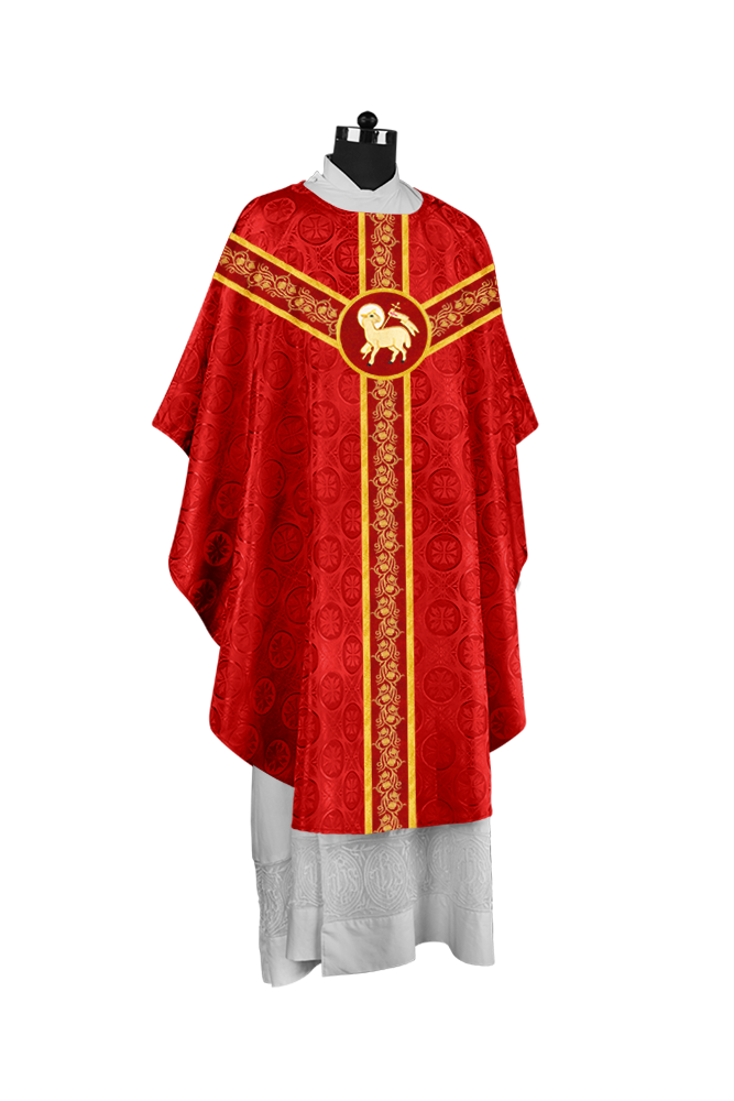 Elegant Gothic Chasuble for Priests with Grapes Embroidery
