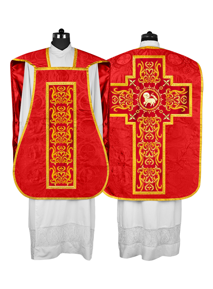 Fiddleback vestment with golden orphrey - Spiritus Collection