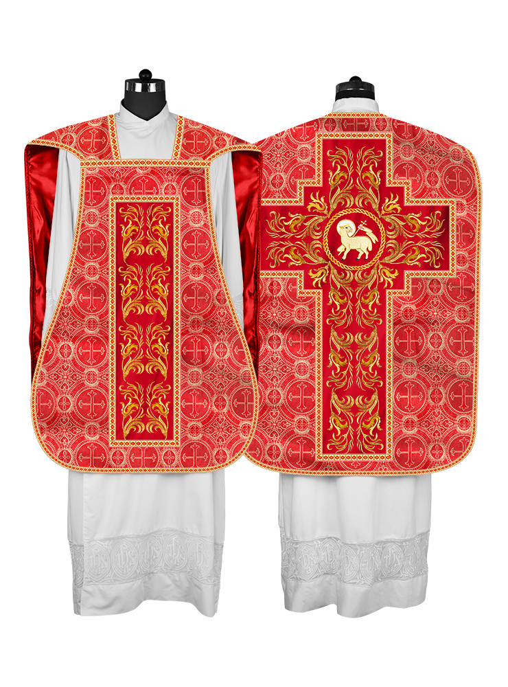 Roman Chasuble Vestment  with Woven Braids and Trims