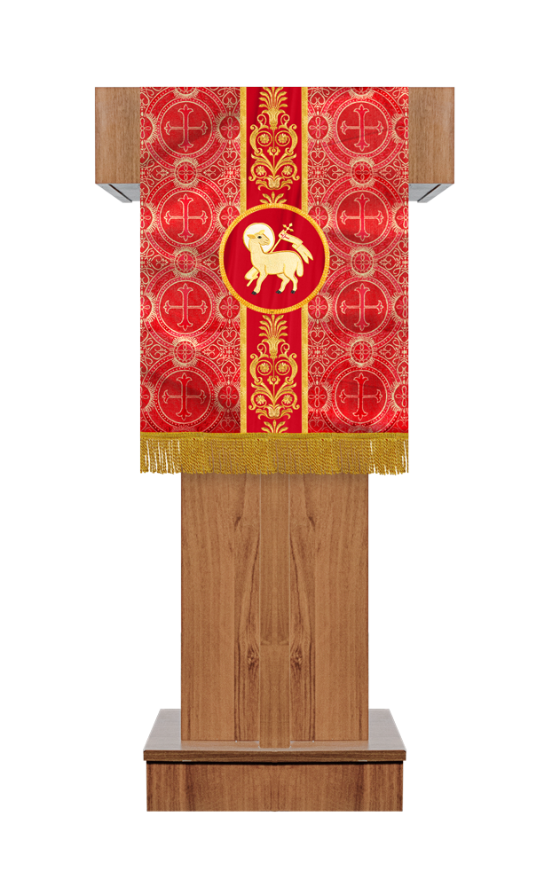 PULPIT/LECTERN WITH LITURGICAL MOTIF AND TRIM