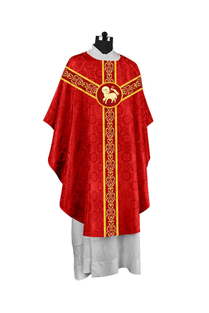 Gothic Chasuble with Y-Type Embroidered Orphrey and Motif