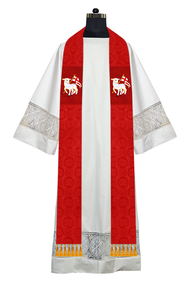 Ordination Stole with Embroidered Spiritual Motif