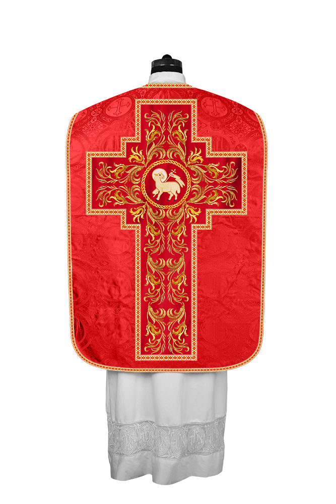 Roman Chasuble Vestment  with Woven Braids and Trims