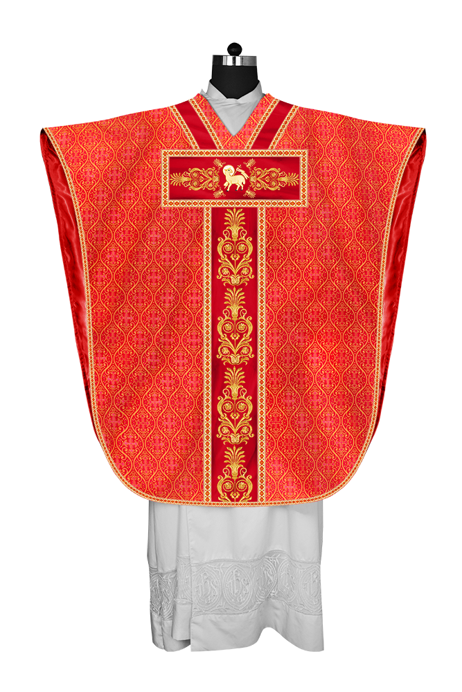 BORROMEAN CHASUBLE VESTMENT WITH DETAILED BRAIDS AND TRIMS