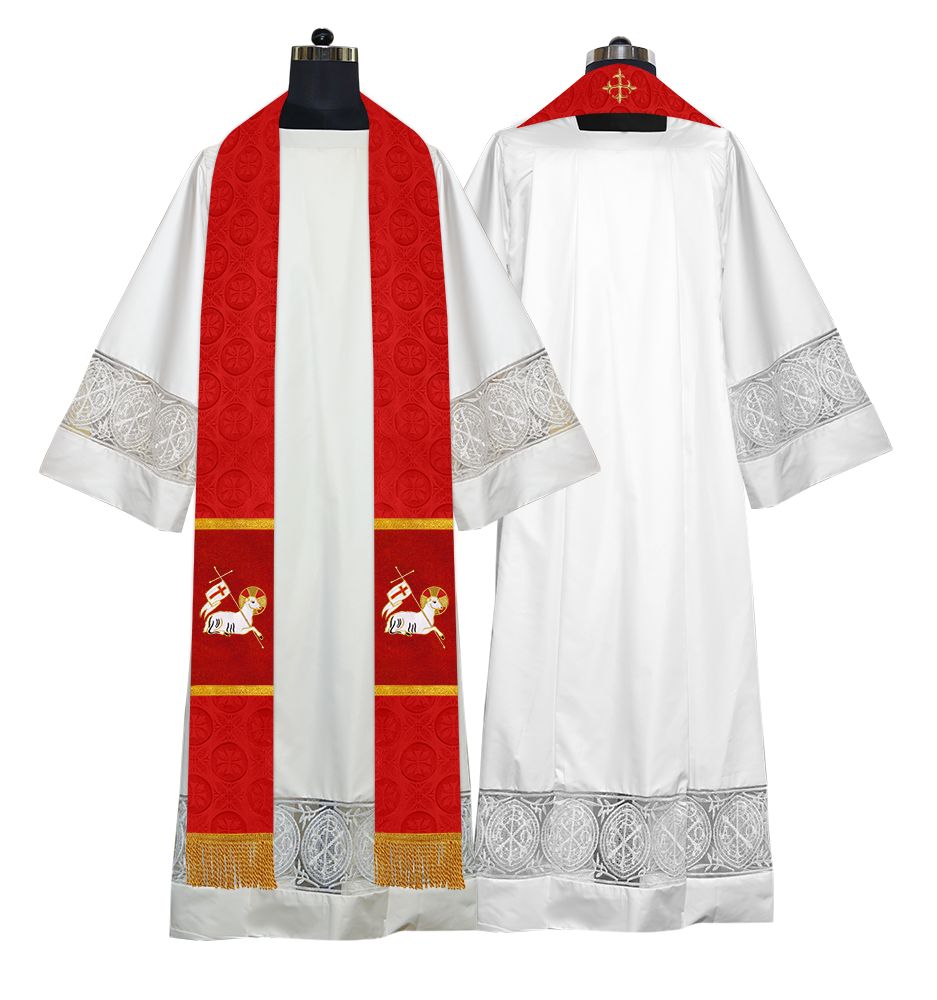 Clergy Stole with Embroidered Liturgical Motif