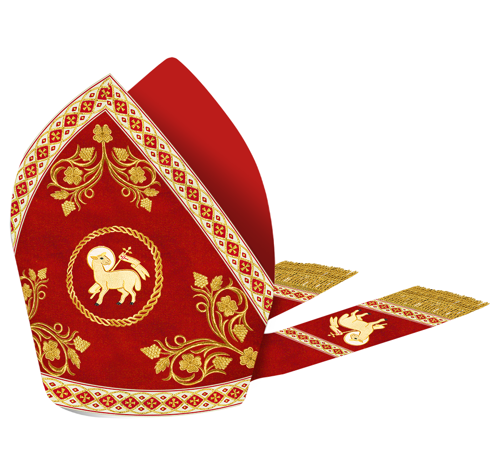 Mitre with Grapes Embroidery and Trims