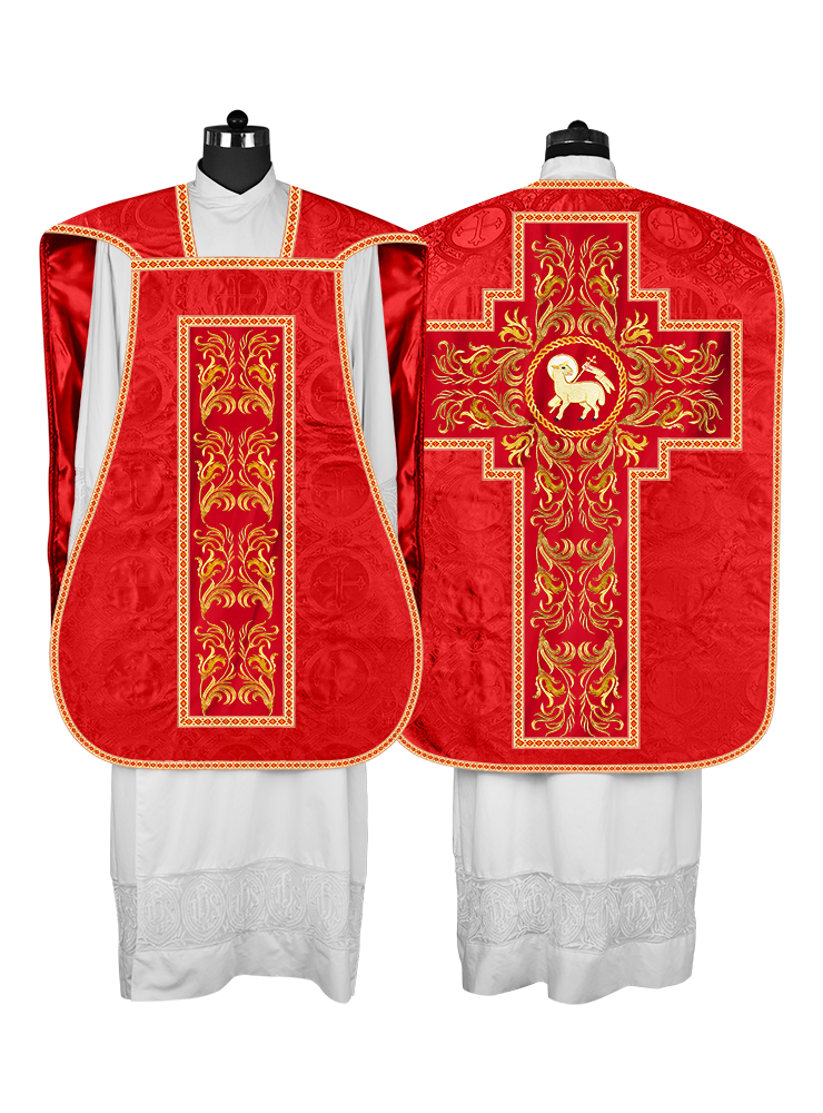 Roman Chasuble Vestment  with Woven Braids and Trims