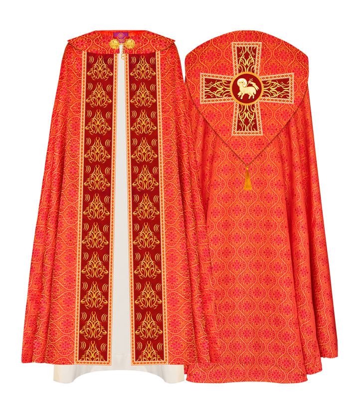GOTHIC COPE VESTMENTS WITH LITURGICAL EMBROIDERY AND TRIMS