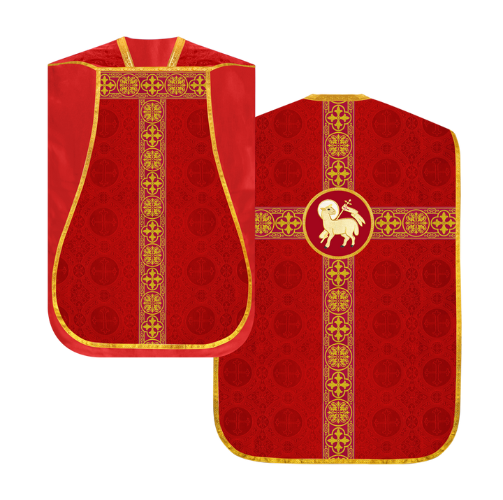 Fiddleback Vestment with Motif and Woven Braided Trims