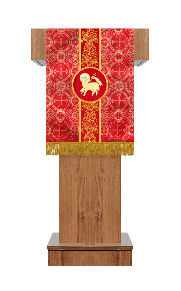 PULPIT/LECTERN WITH GOLDEN EMBROIDERY TRIM