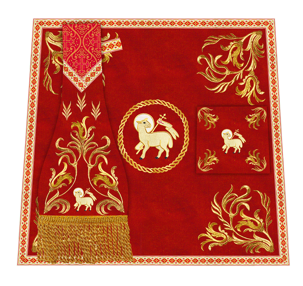 Mass Set Vestment with Embroidered Motif