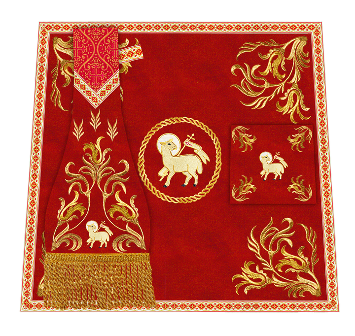 Mass Set Vestment with Embroidered Motif