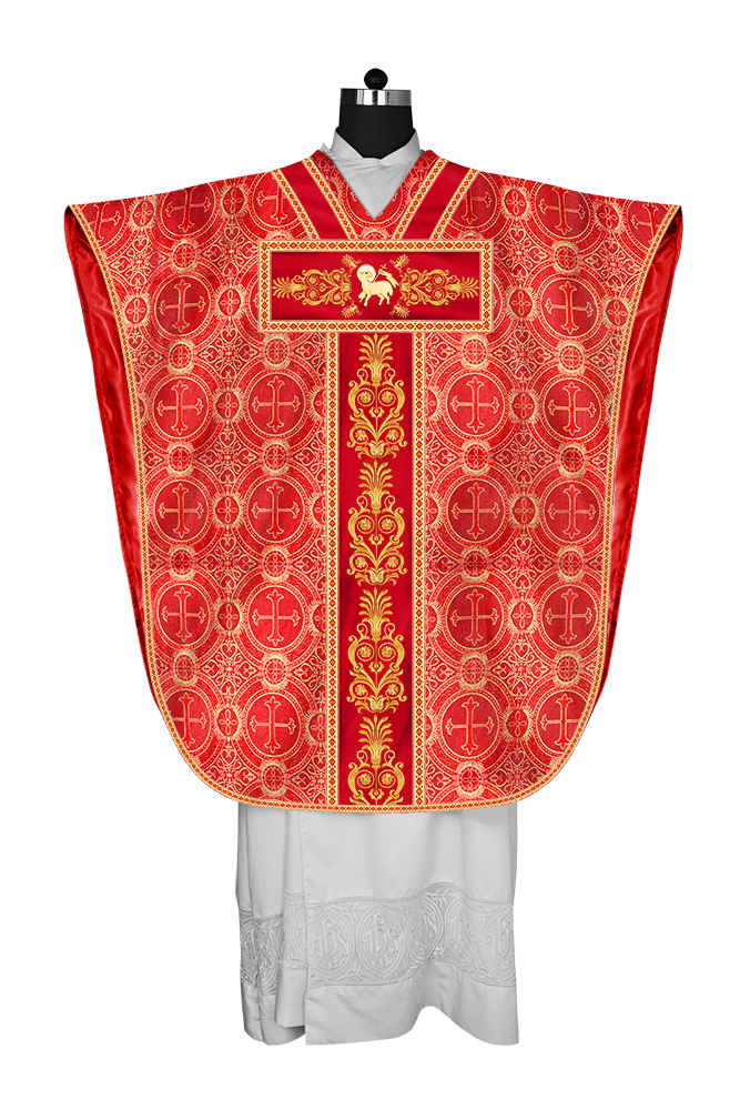 BORROMEAN CHASUBLE VESTMENT WITH DETAILED BRAIDS AND TRIMS