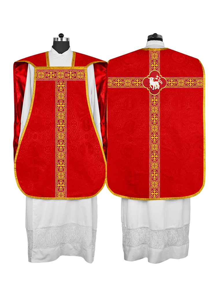 Roman Chasuble Fiddleback with Braided Trims