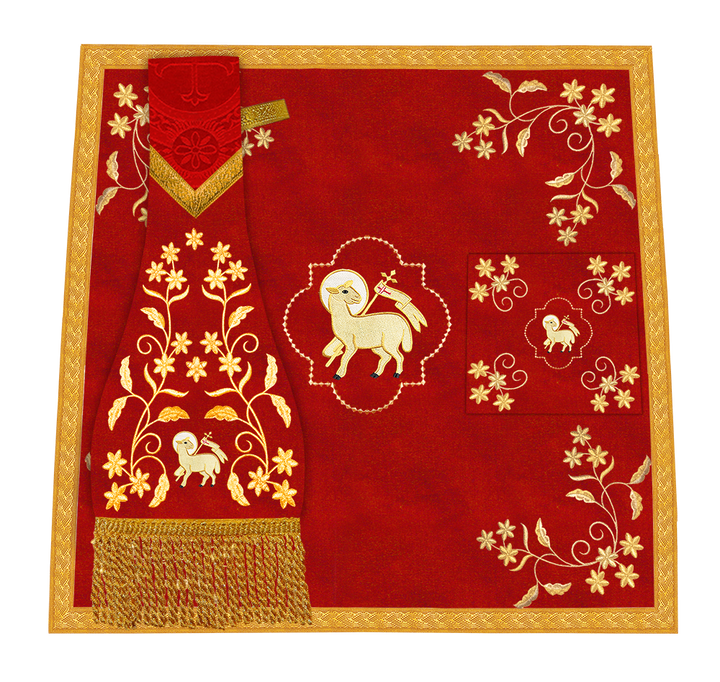 Beautiful mass set with golden embroidery - Floral collection