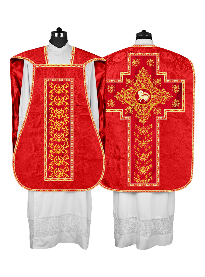 Traditional Fiddleback Vestments with Motifs and Trims