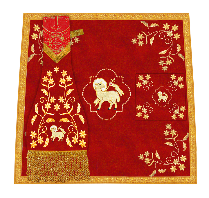 Beautiful mass set with golden embroidery - Floral collection