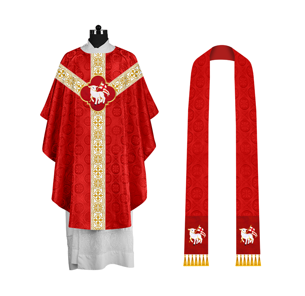 Gothic Chasuble with Woven Braided Orphrey Detailing