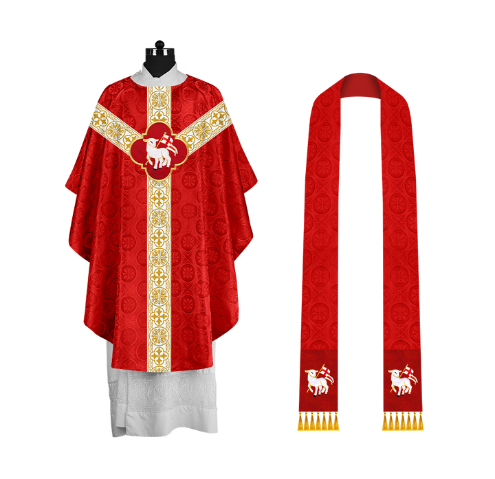 Gothic Chasuble with Woven Braided Orphrey Detailing
