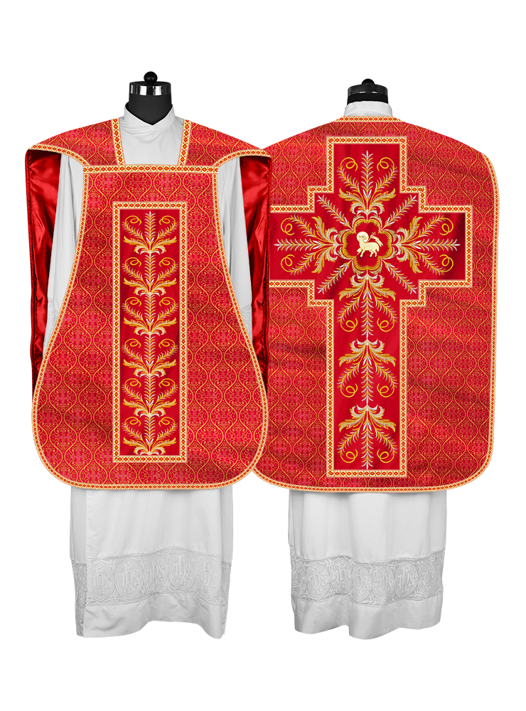 Roman Chasuble Vestment with Detailed Orphrey