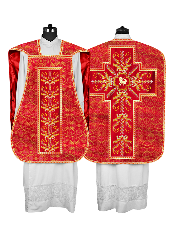 Roman Chasuble Vestment with Detailed Orphrey
