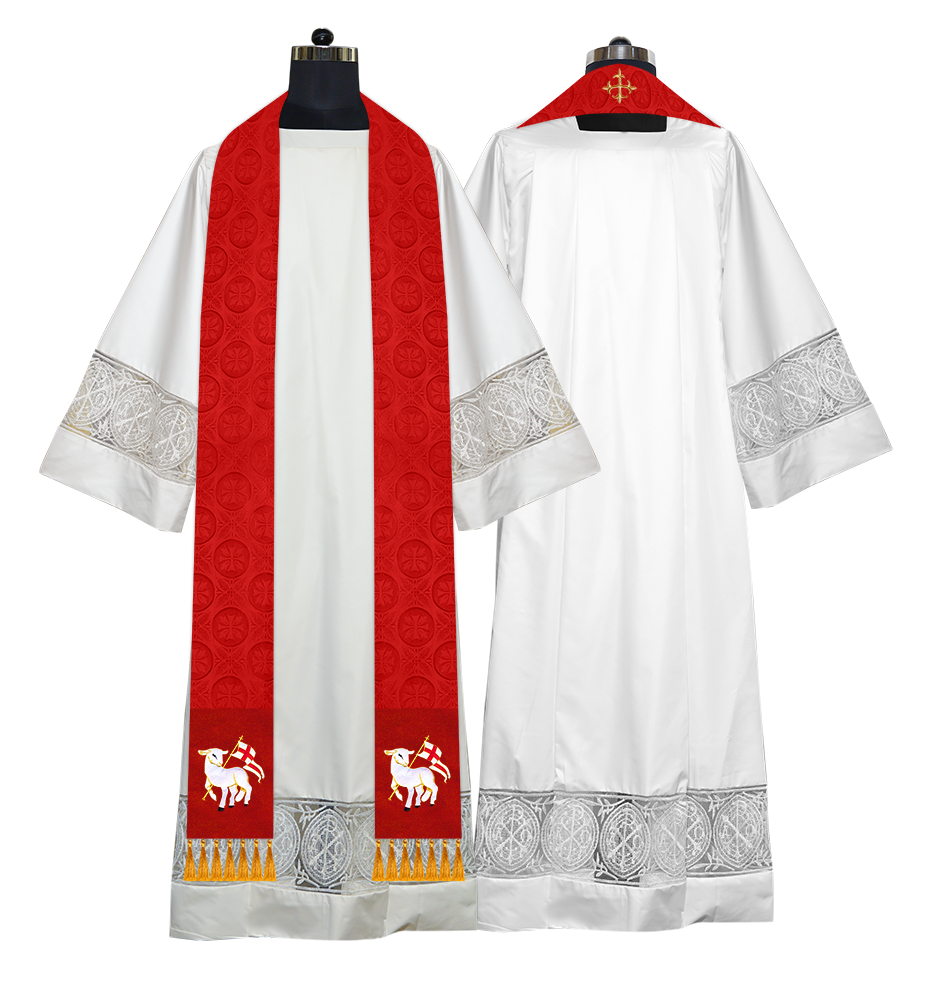 Ordination Stole with Embroidered Spiritual Motif