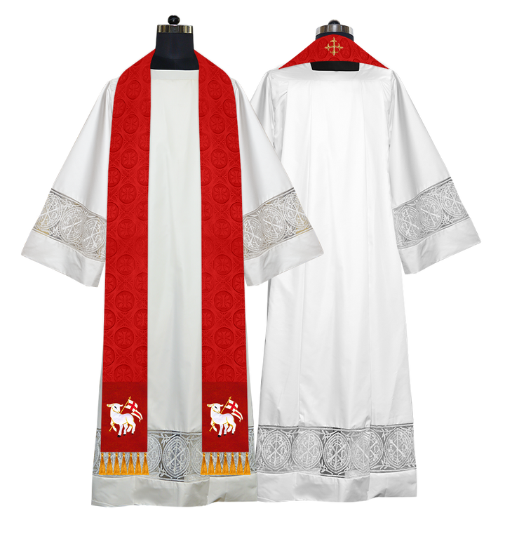 Ordination Stole with Embroidered Spiritual Motif