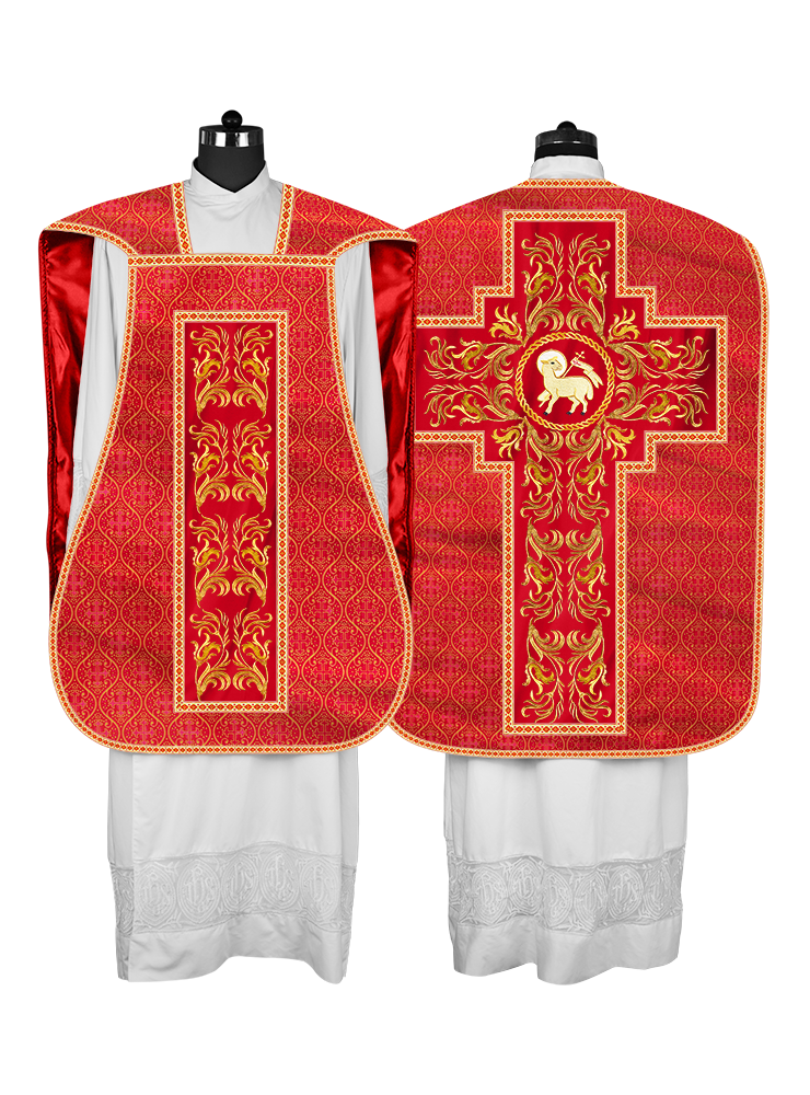 Roman Chasuble Vestment  with Woven Braids and Trims